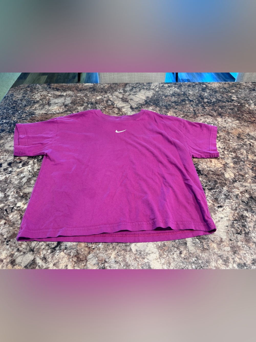 Nike Girls' Purple Cropped Short Sleeve Tee